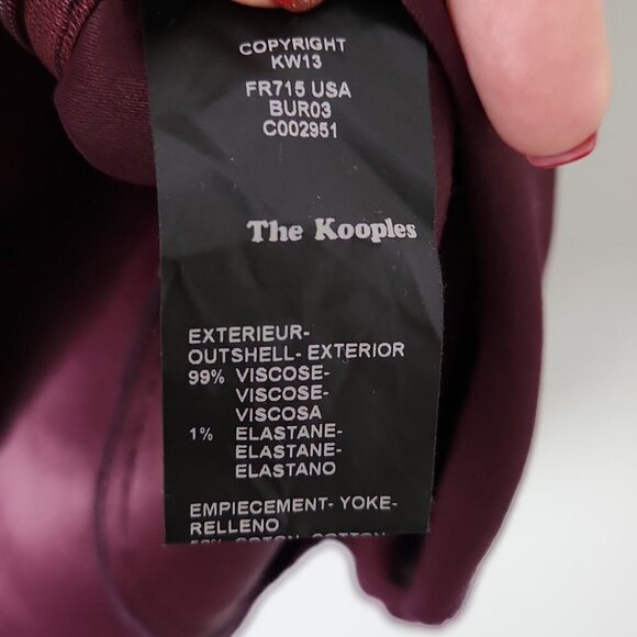 THE KOOPLES | Double layer dress burgundy red black buttons sz 40 - Picture 7 of 9